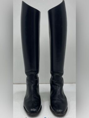 Vintage Konig West Germany Black Leather Equestrian Riding Boots Size German 4